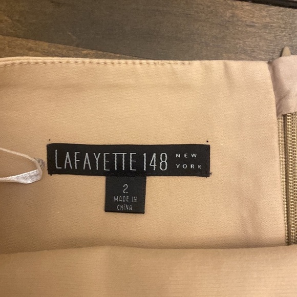 Lafayette 148 New York khaki midi pencil skirt size 2 - Picture 3 of 5